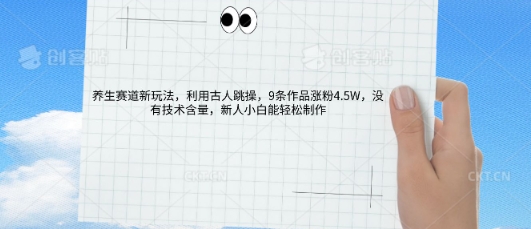 AI养生赛道新玩法,10条作品涨粉5.2W,操作简单,新人小白能轻松制作-来必发