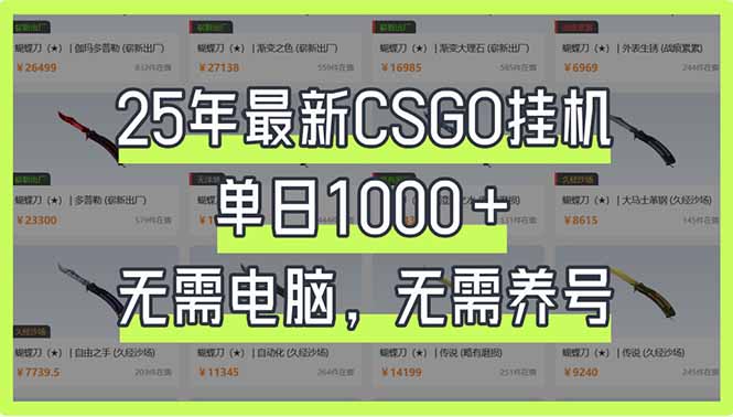 (14178期)25年最新CSGO挂机系统,单日1000+,无需电脑,无需养号,0基础可上手-来必发