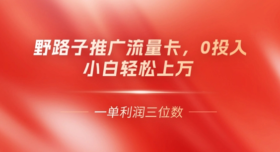 0门槛推广流量卡,一单收益上百,0投入,小白月入过W-来必发