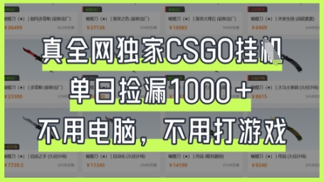 真全网独家CSGO挂G,单日捡漏1k+【揭秘】-来必发