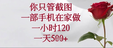 你只管截图,一部手机在家操作,一小时120.一天5张【揭秘】-来必发